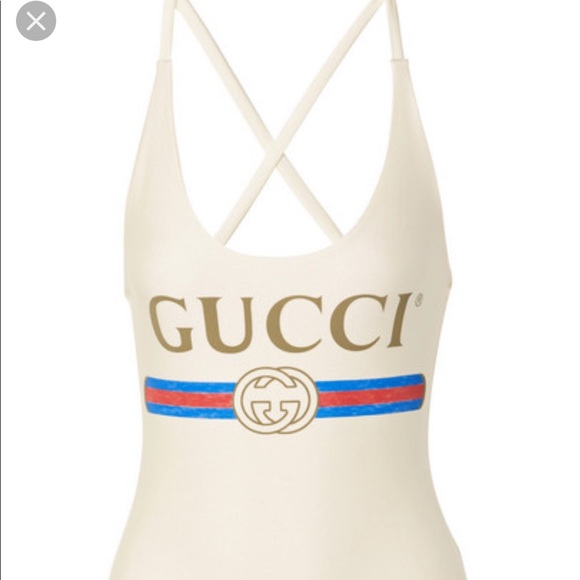 white gucci swimsuit